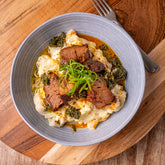 Slow Cooked Beef Brisket with Cauli Mac