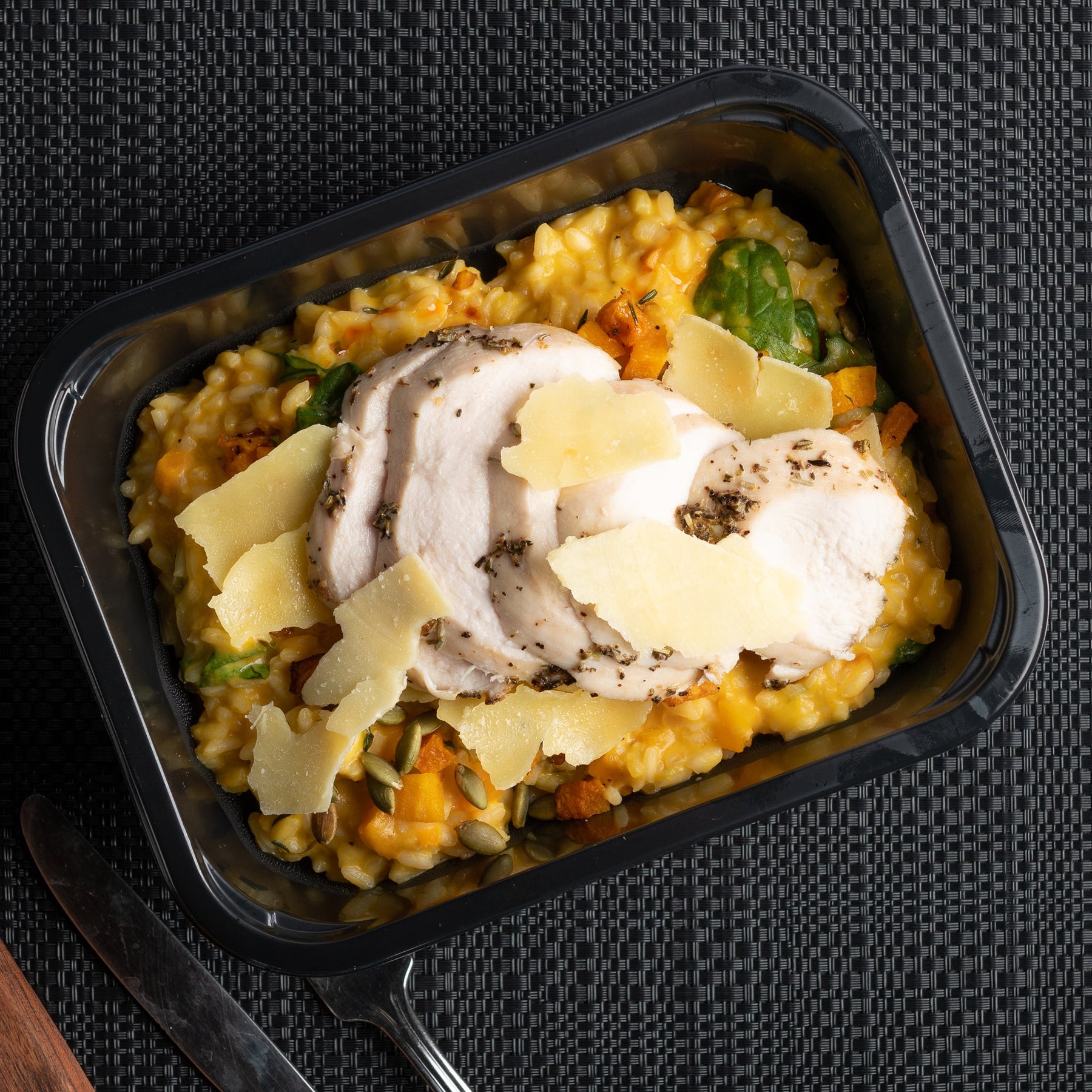 Pumpkin Risotto with Garlic & Herb Chicken