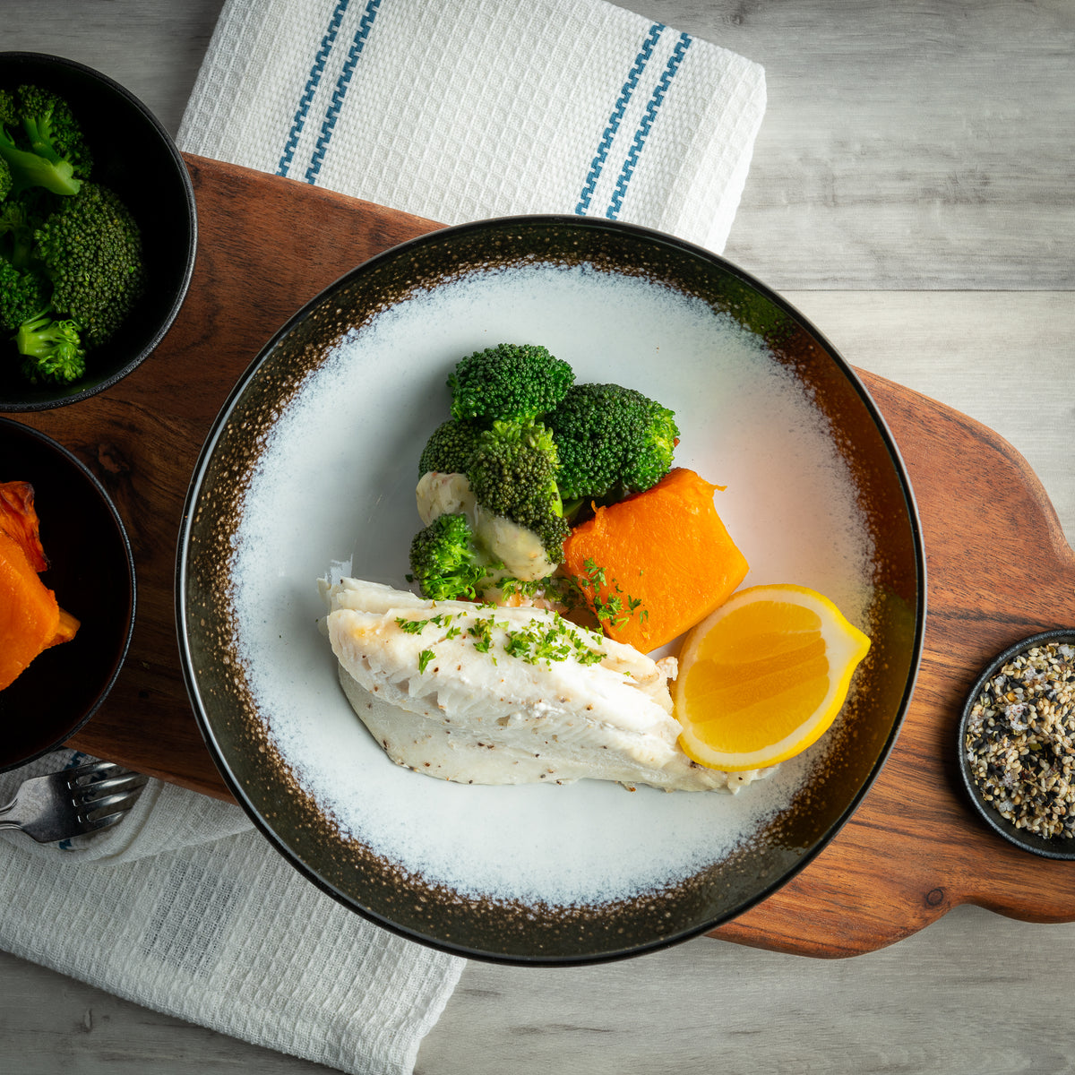 Fresh White Fish with Pumpkin & Broccoli