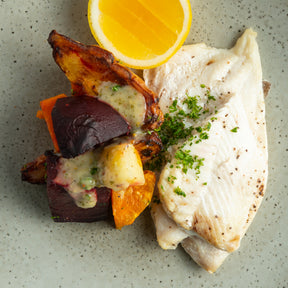 Fresh White Fish with Roasted Seasonal Vegetables