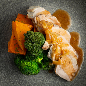 Roast Pork with Pumpkin & Broccoli