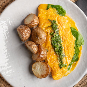 Mozzarella, Spinach & Salsa Verde Omelette