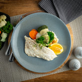 Fresh White Fish with Crushed New Potatoes